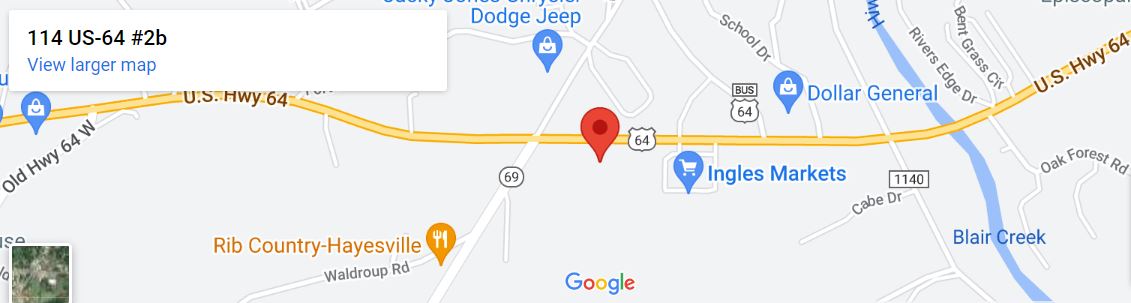 A map of the location of a jeep dealership.